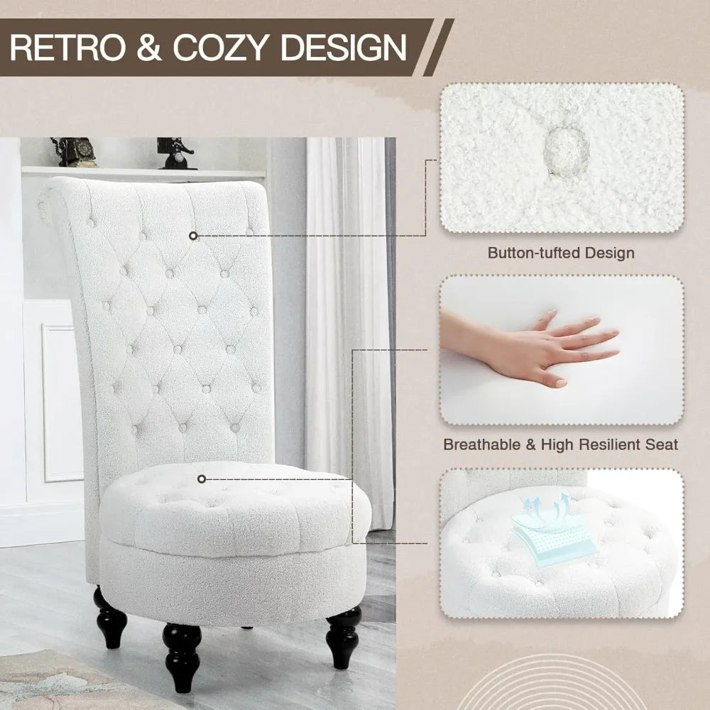 High-back Chair set of 2, Armless Accent Chair