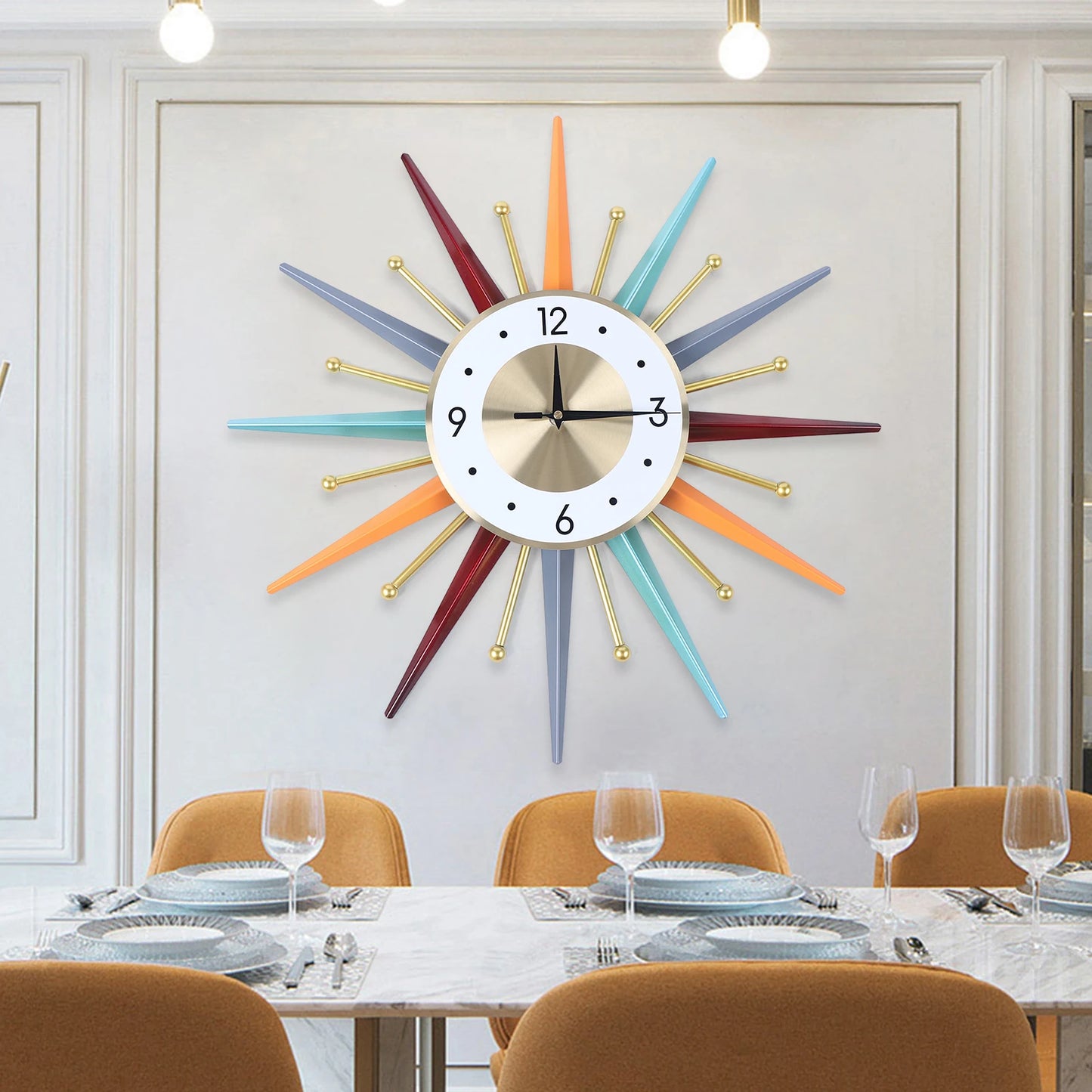 Wall Clock 22 Inch, Mid Century Wall Clock