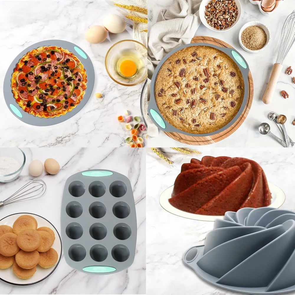 49 Pieces Silicone Bakeware Set,