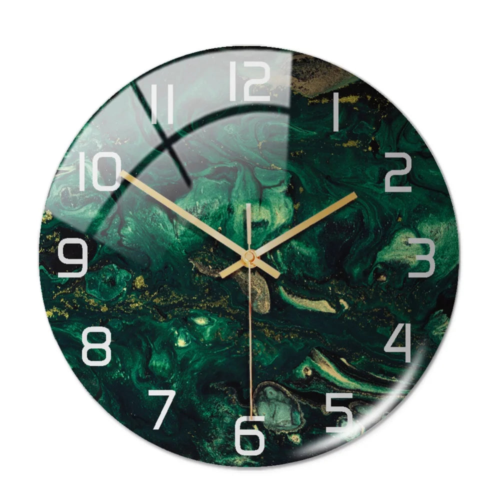 Wall Clock Round Marble Three-Dimensional Clock
