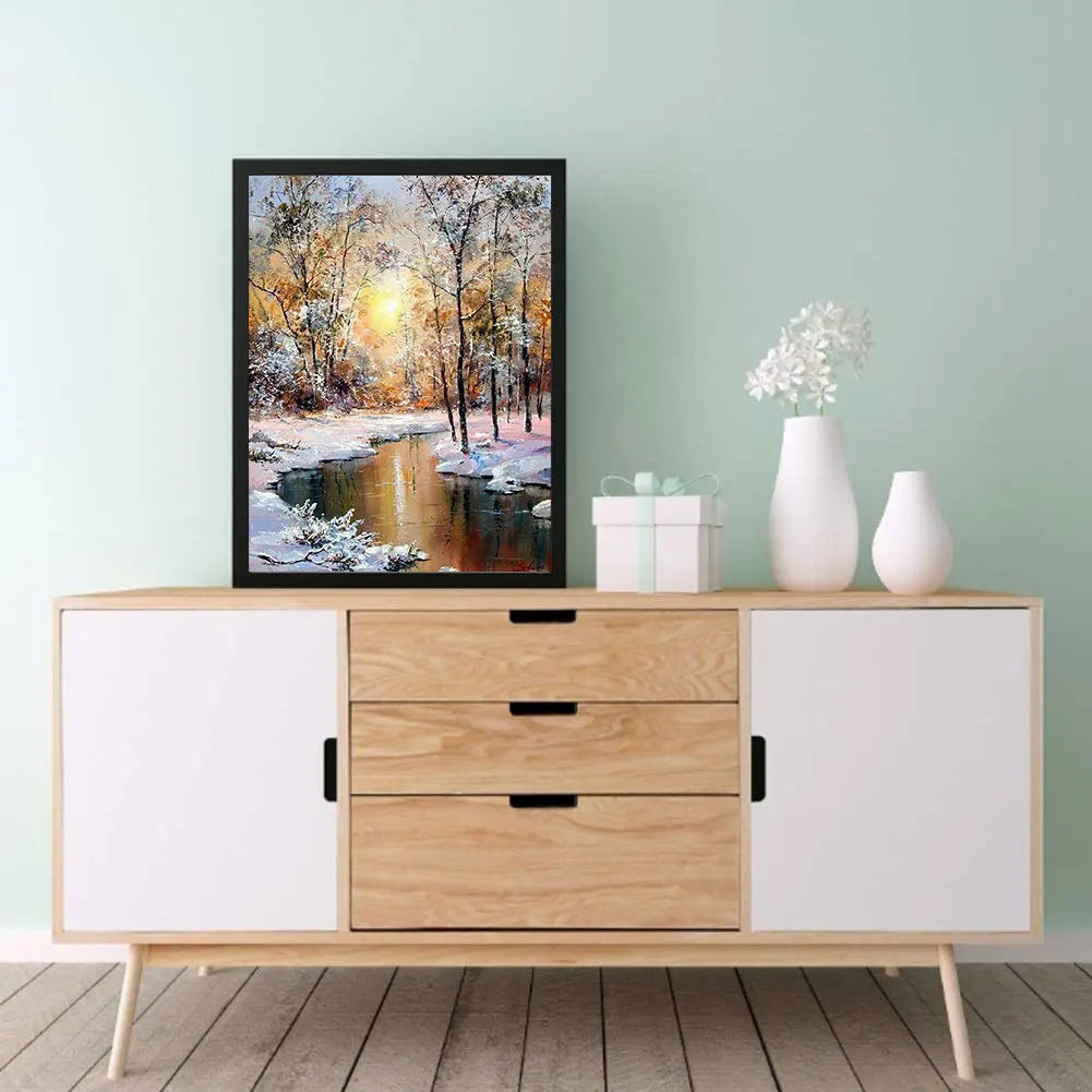 Diamond Painting  Sunset Woods Wall Decor Rhinestone Art