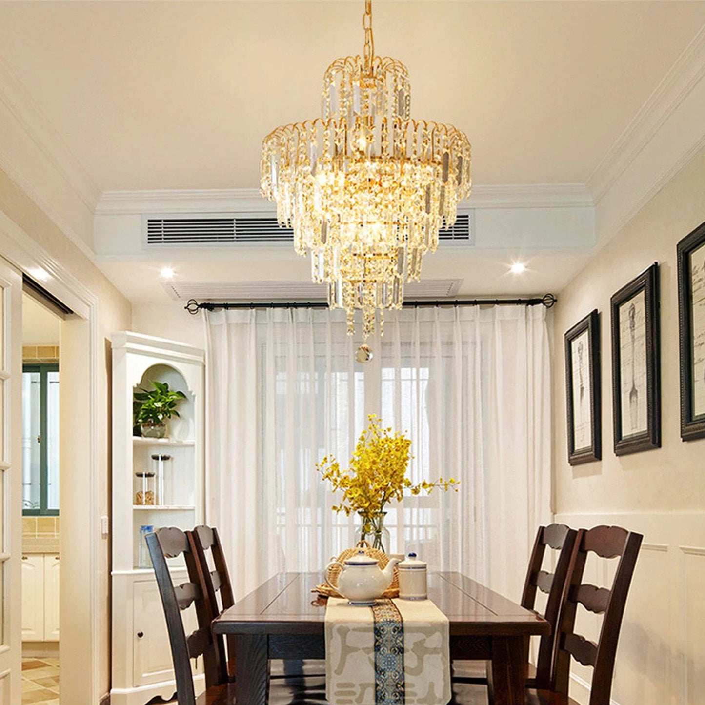 Elegant Crystal Pendant Light Home Decor Chandelier