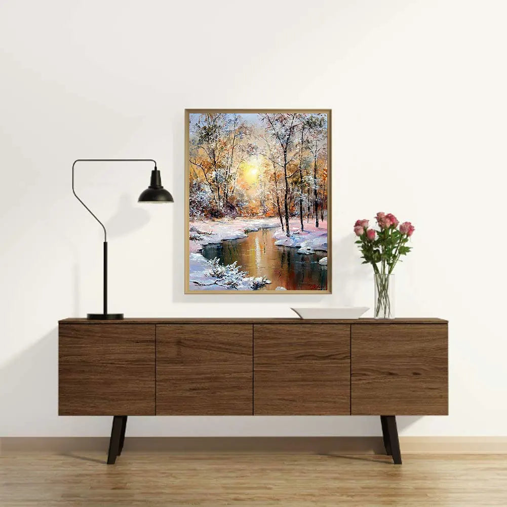 Diamond Painting  Sunset Woods Wall Decor Rhinestone Art