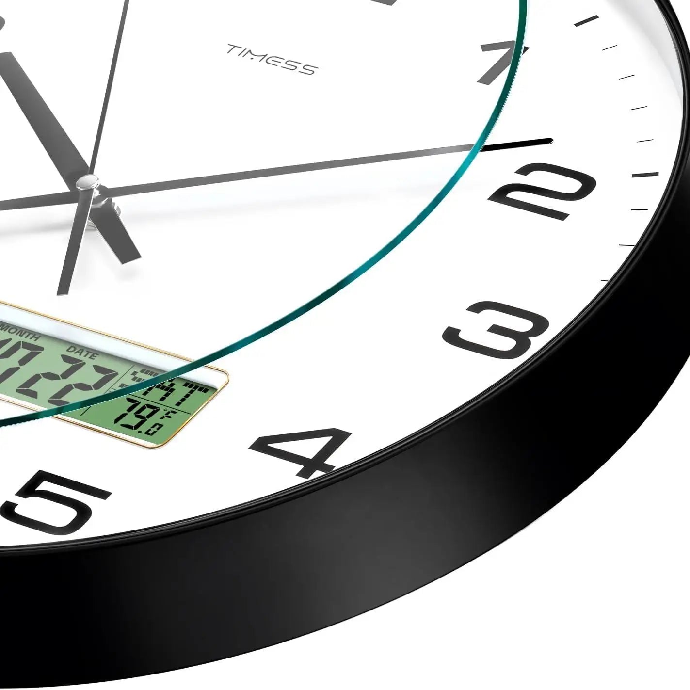 TIMESS Calendar Wall Clock,3 Sizes 4 Colors