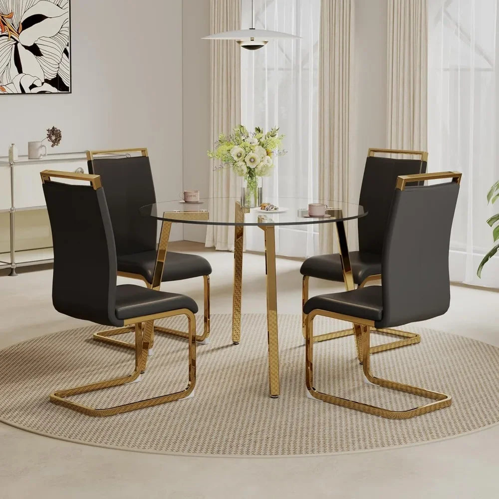 42”Round Dining Table Set for 4,