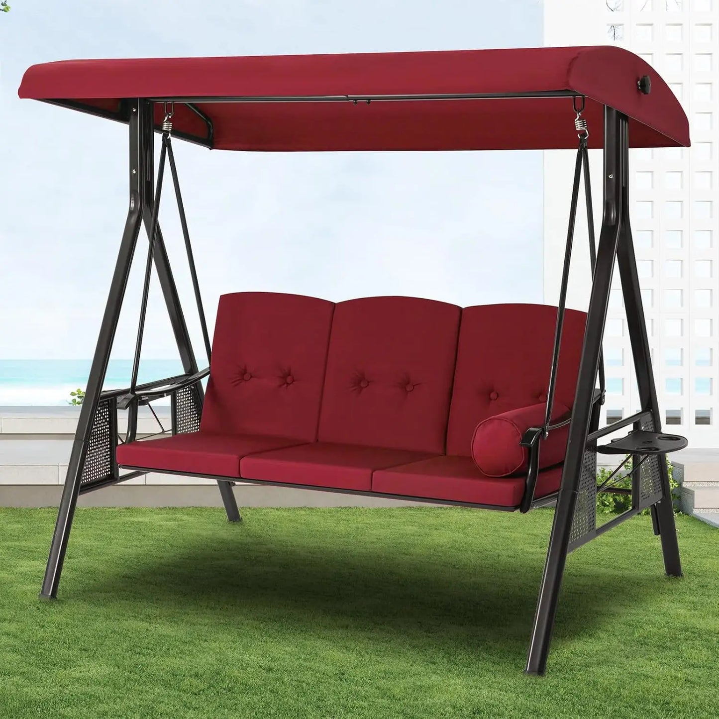 Patio Swing Chair with Adjustable Backrest