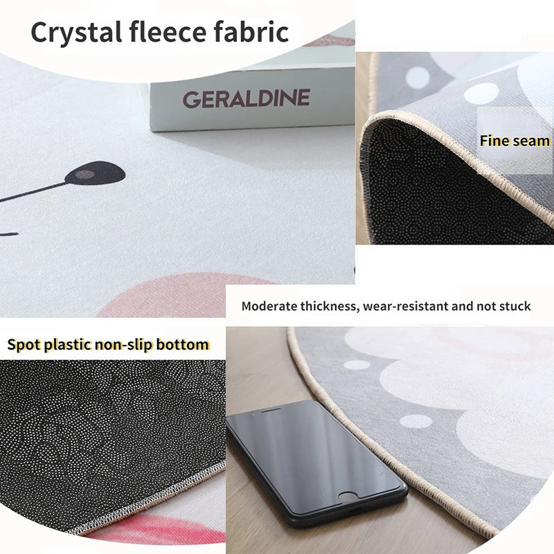 Light  Modern Round Rugs for Bedroom Decor