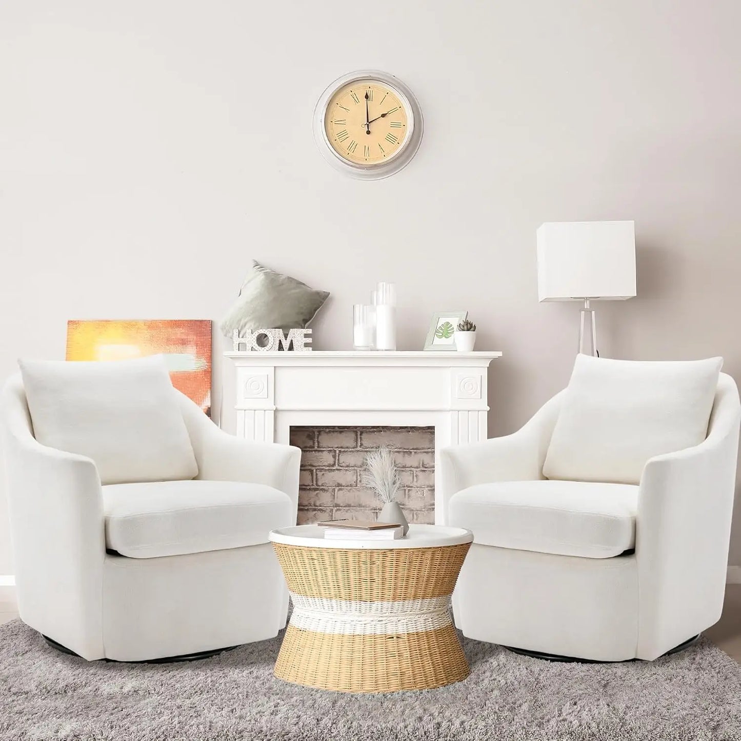 Swivel  Chair Armchair, Round Barrel , 360° Swivel