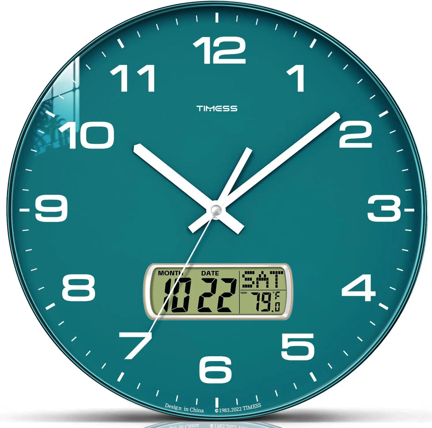 TIMESS Calendar Wall Clock,3 Sizes 4 Colors