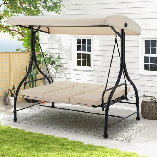 Patio Swing Chair with Adjustable Backrest