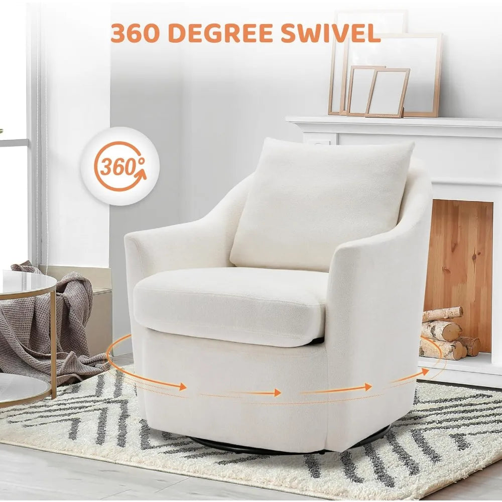 Swivel  Chair Armchair, Round Barrel , 360° Swivel