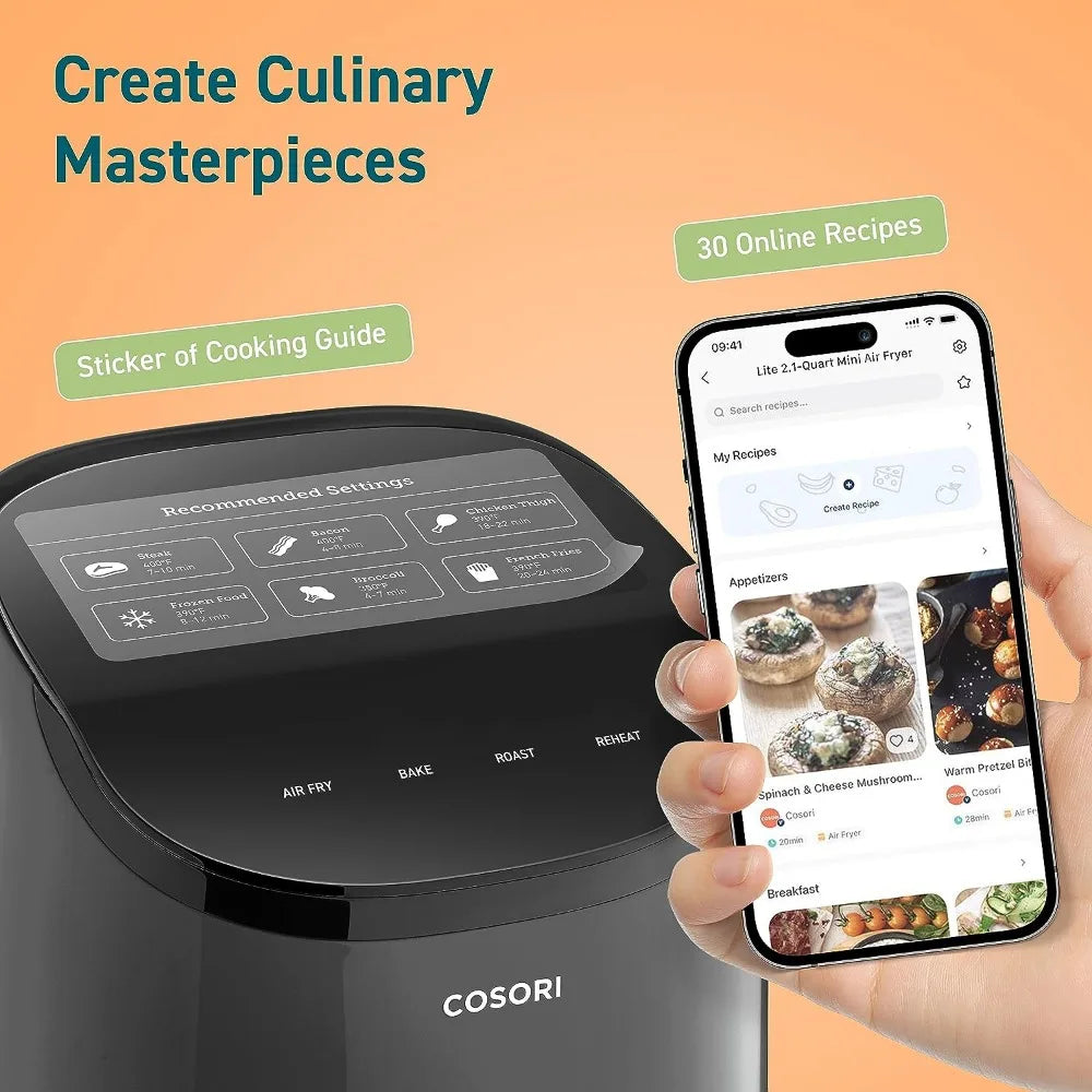 Mini Air Fryer 2.1 Qt, 4-in-1 Small Air fryer