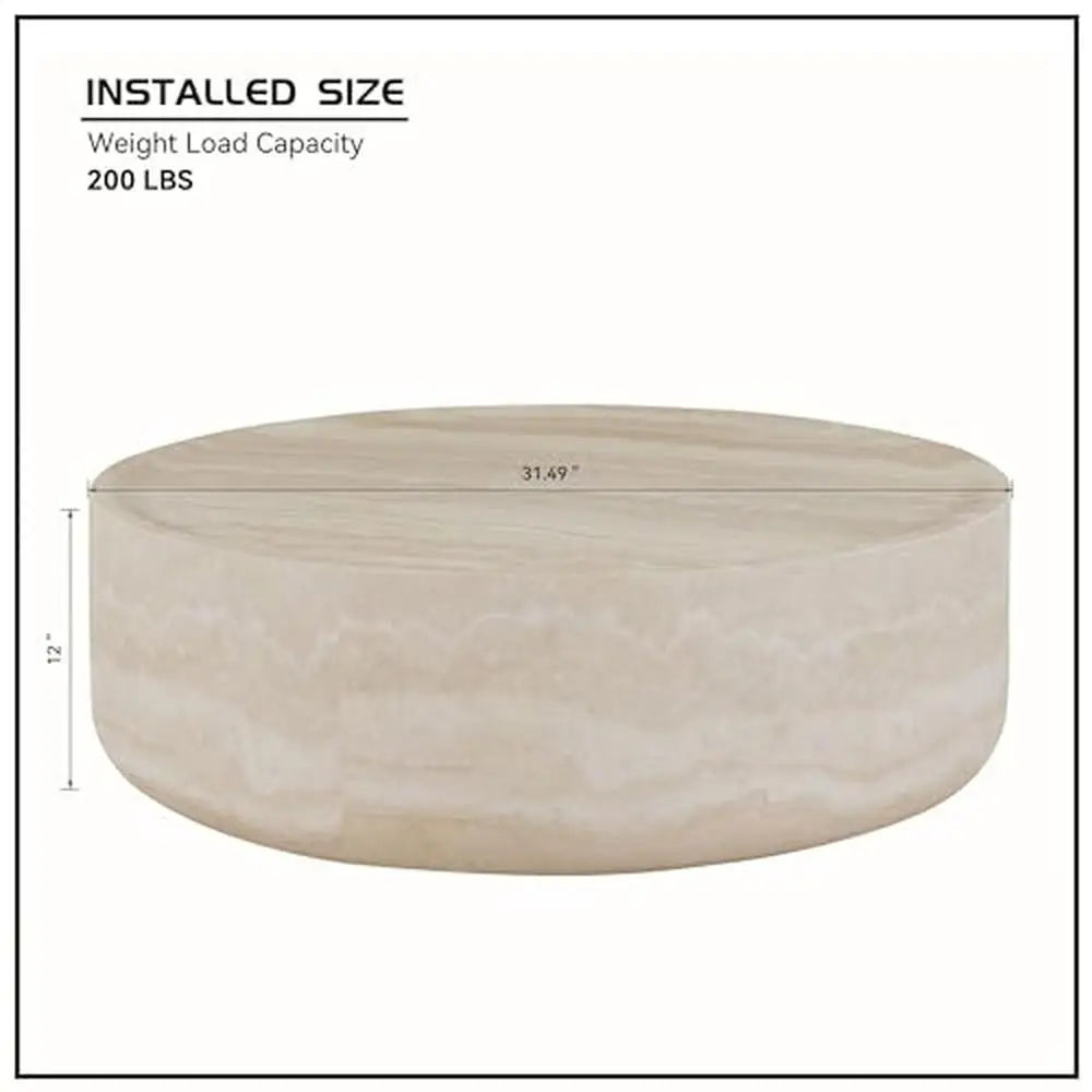 Round Faux Marble Coffee Table Modern l