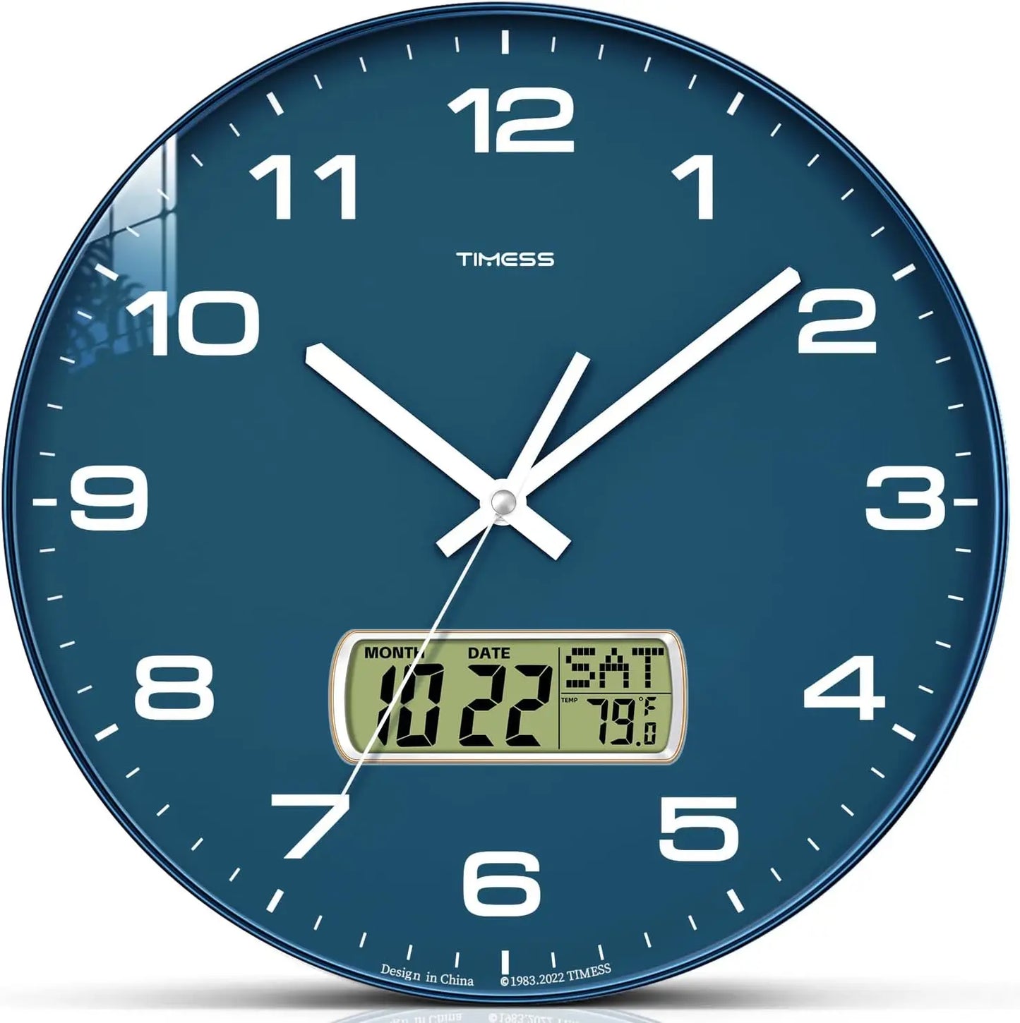 TIMESS Calendar Wall Clock,3 Sizes 4 Colors
