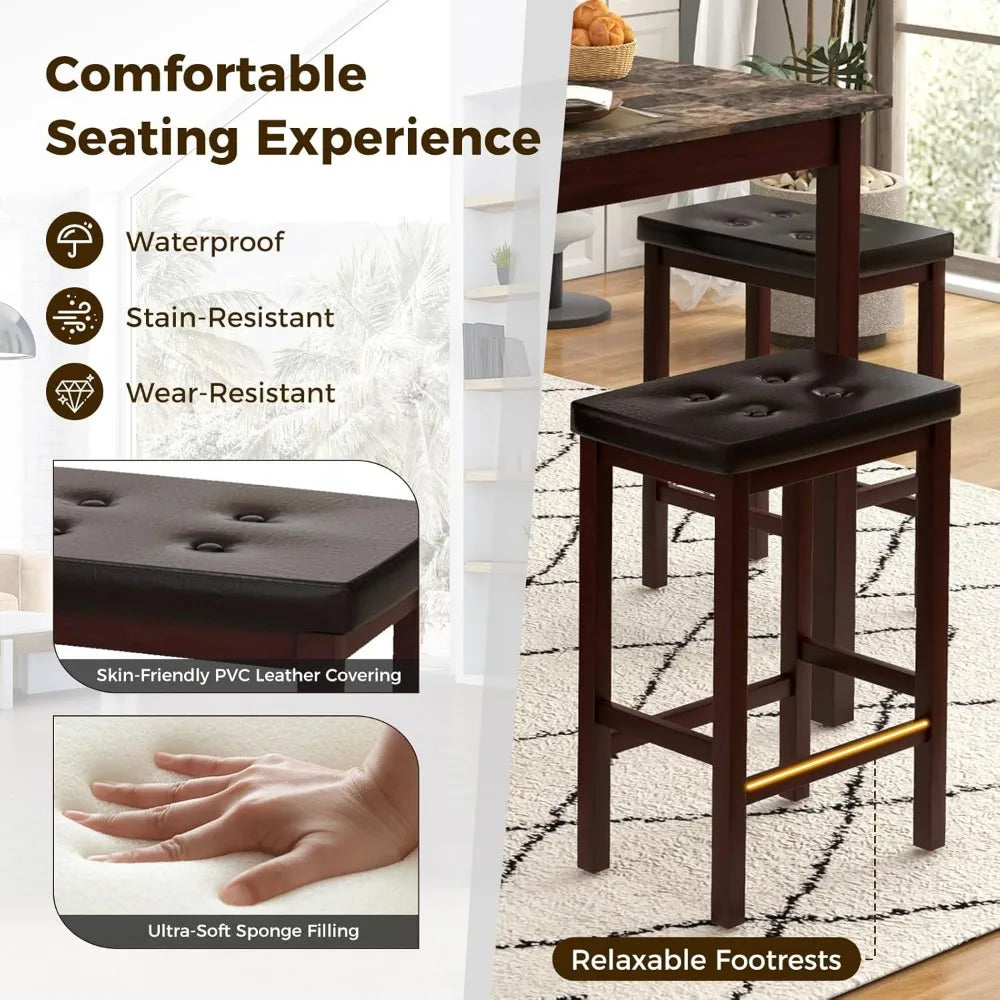5-Piece Counter-Height Bar Table Set, with 4 chairs