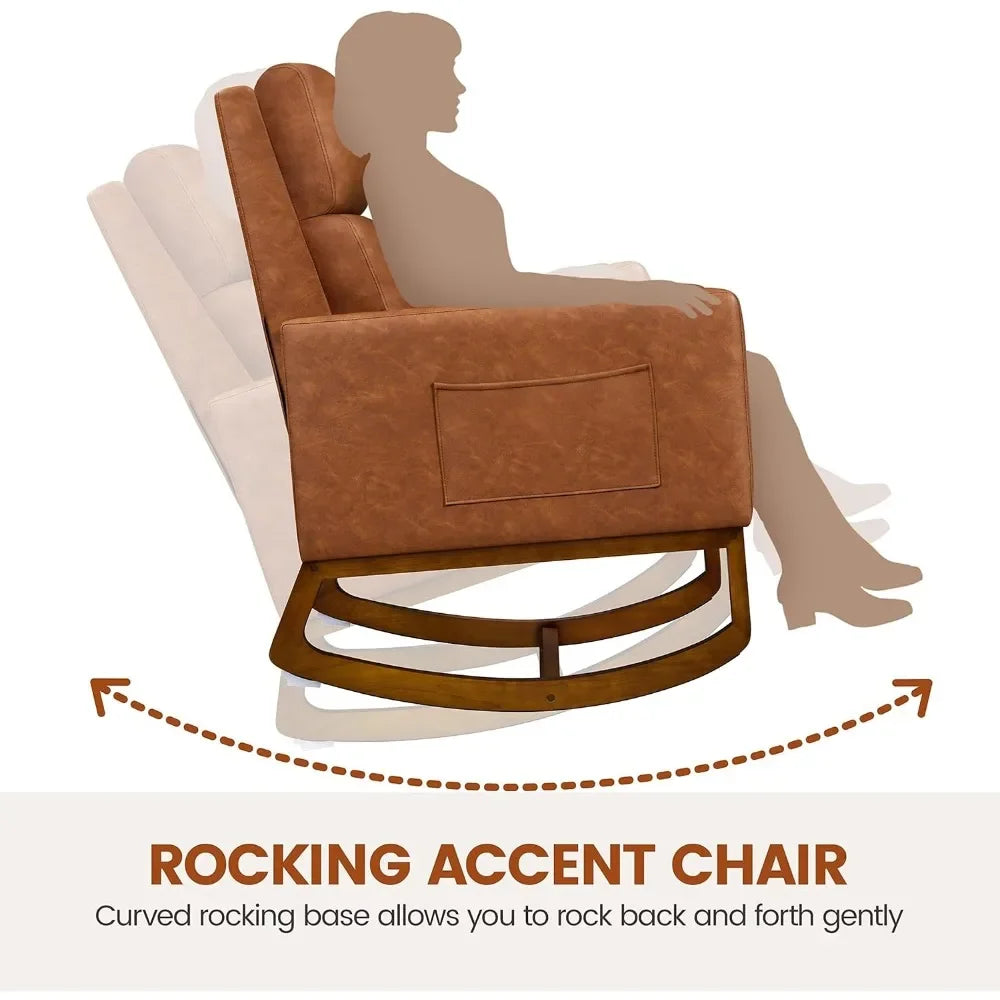 Leather Living Room Rocking Chair