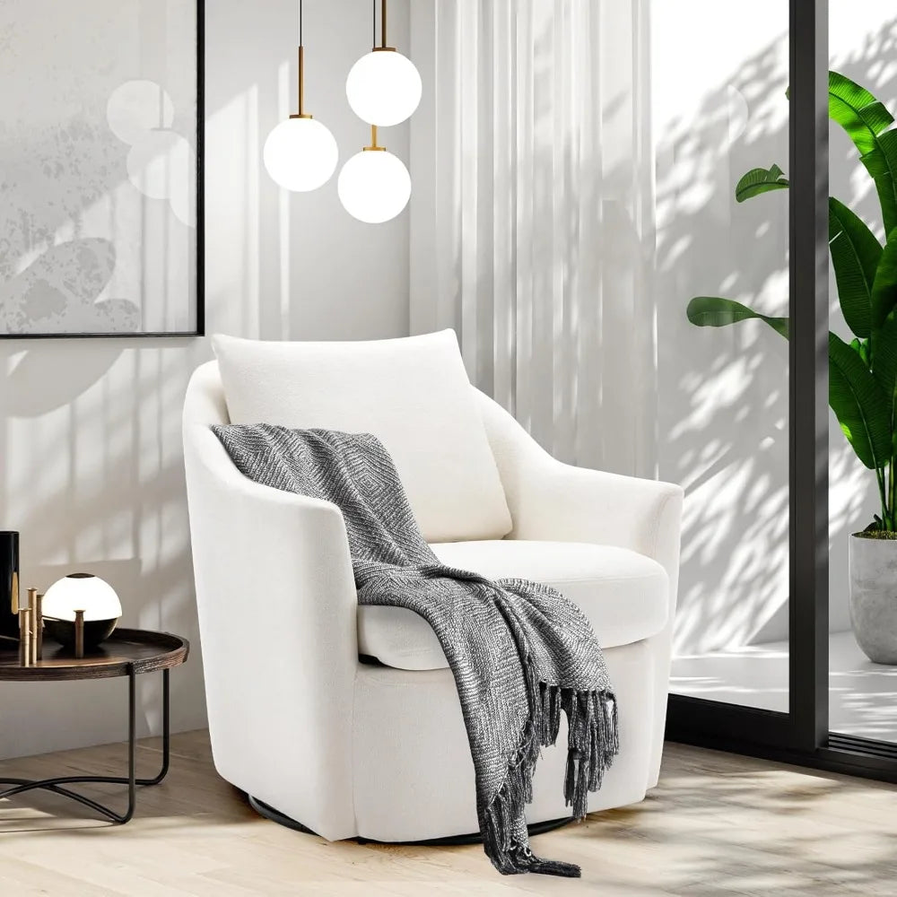Swivel  Chair Armchair, Round Barrel , 360° Swivel
