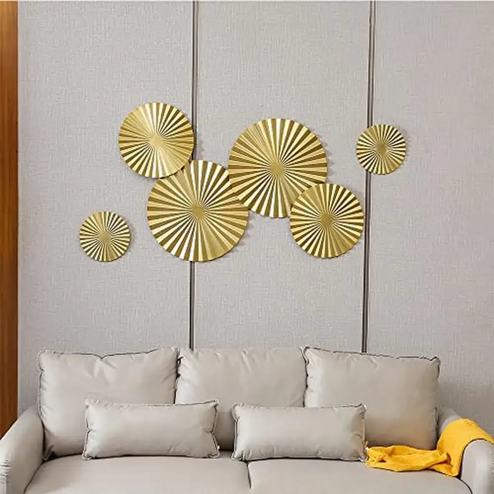 Iron Gold Sunburst Wall Decor Set of 6