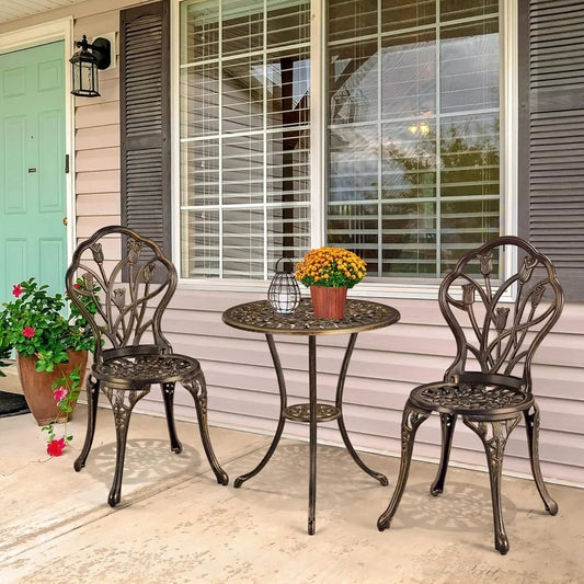 Patio Bistro Sets 3 Piece, Outdoor Rust-Resistant