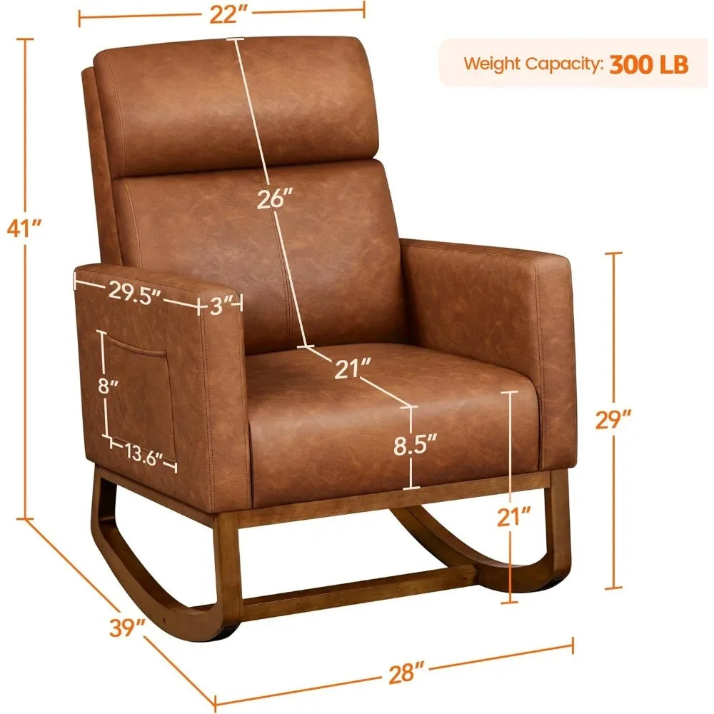 Leather Living Room Rocking Chair