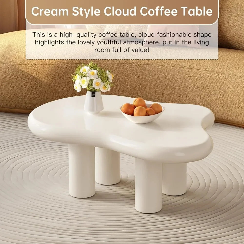 White Modern End Table, With 4 Legs