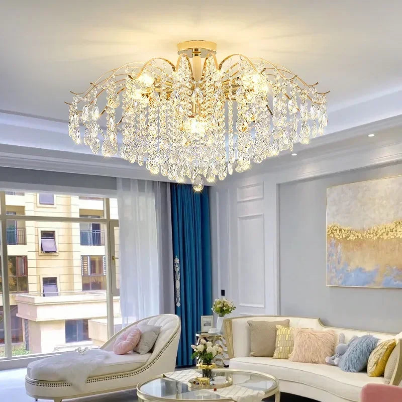 Modern Crystal LED Lights Chandelier For Living Room