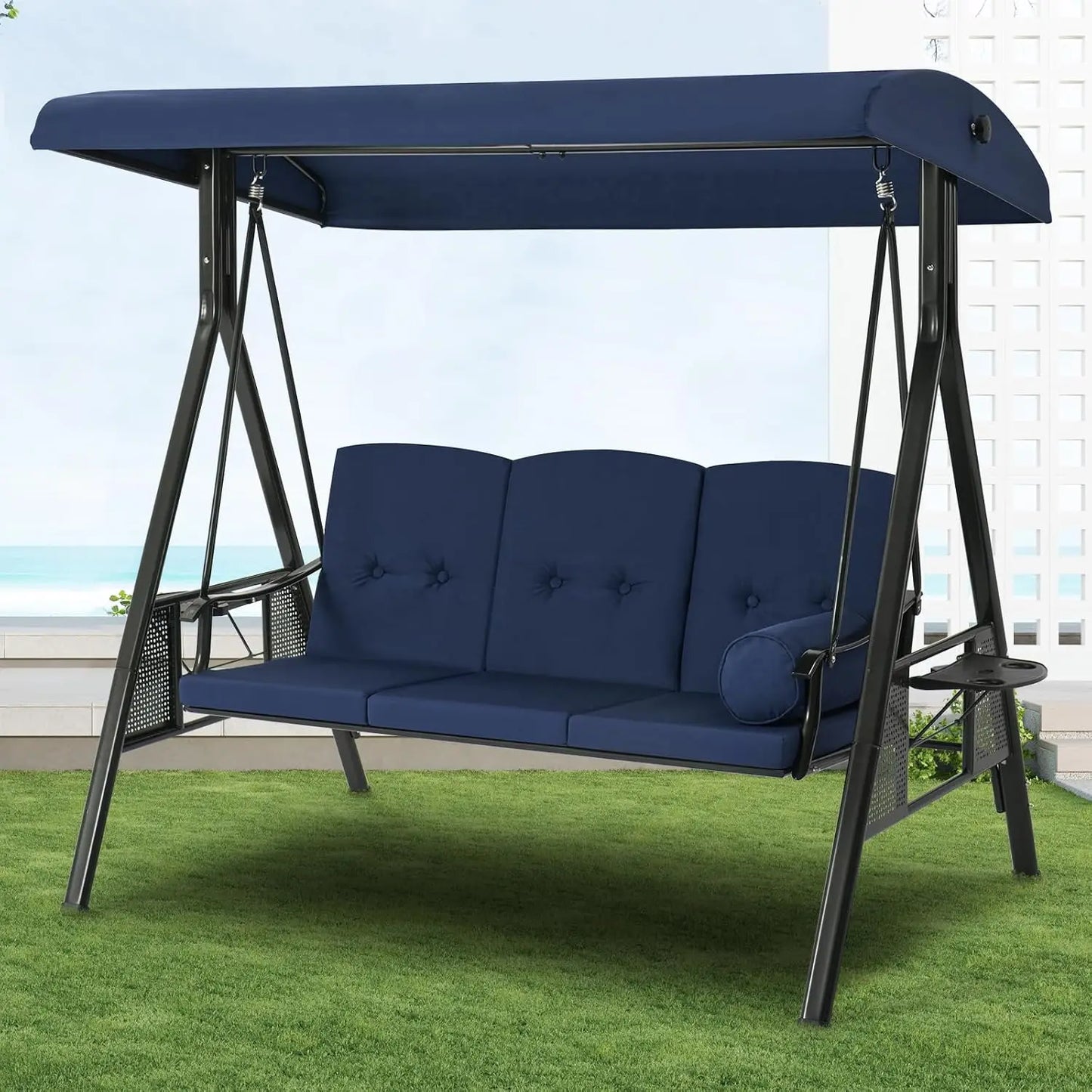Patio Swing Chair with Adjustable Backrest