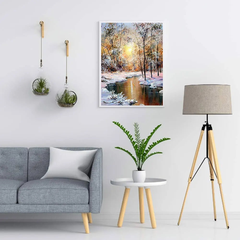 Diamond Painting  Sunset Woods Wall Decor Rhinestone Art