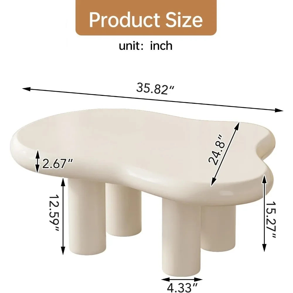 White Modern End Table, With 4 Legs