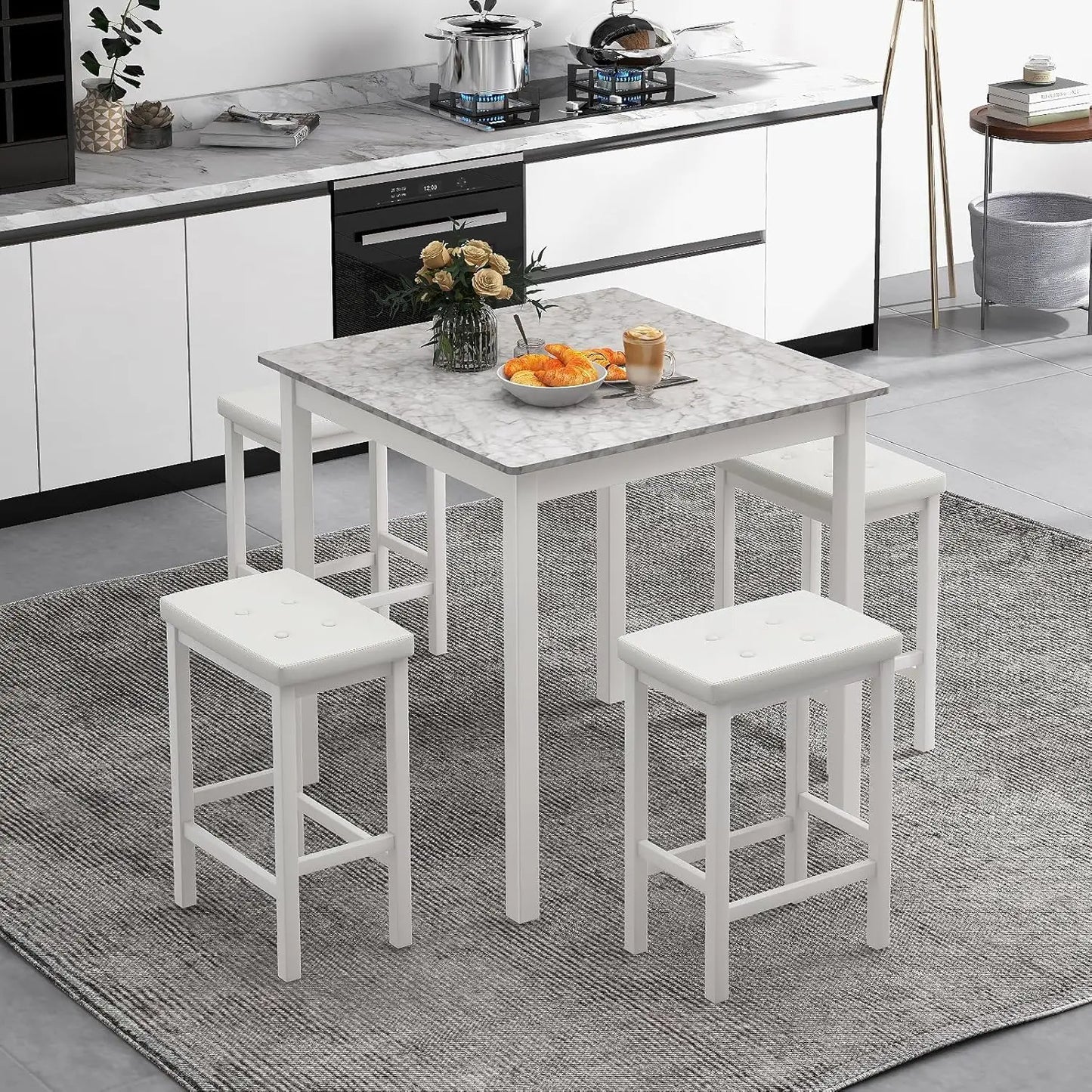 5-Piece Counter-Height Bar Table Set, with 4 chairs