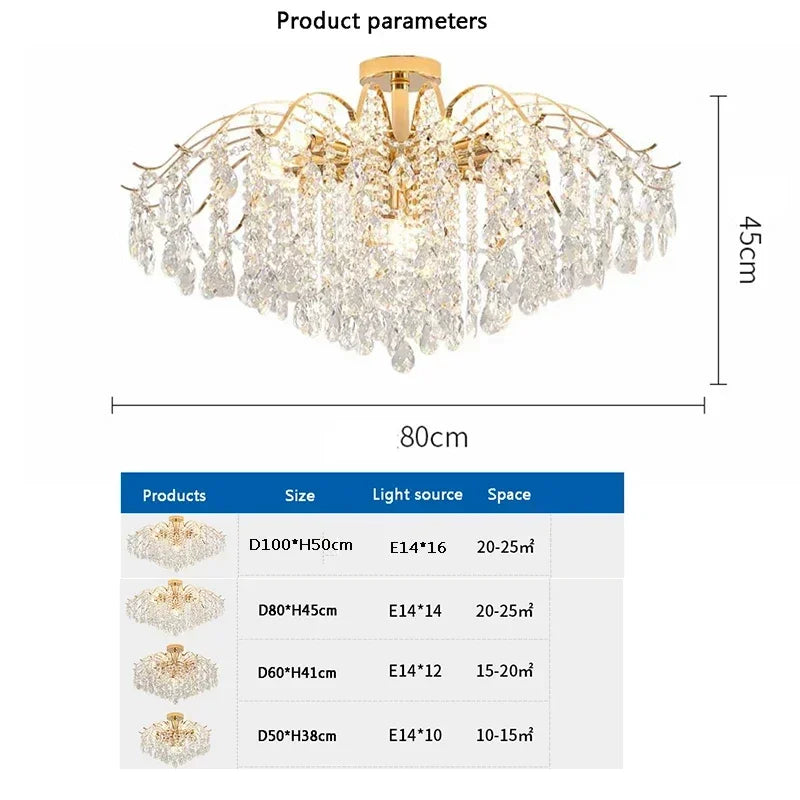 Modern Crystal LED Lights Chandelier For Living Room