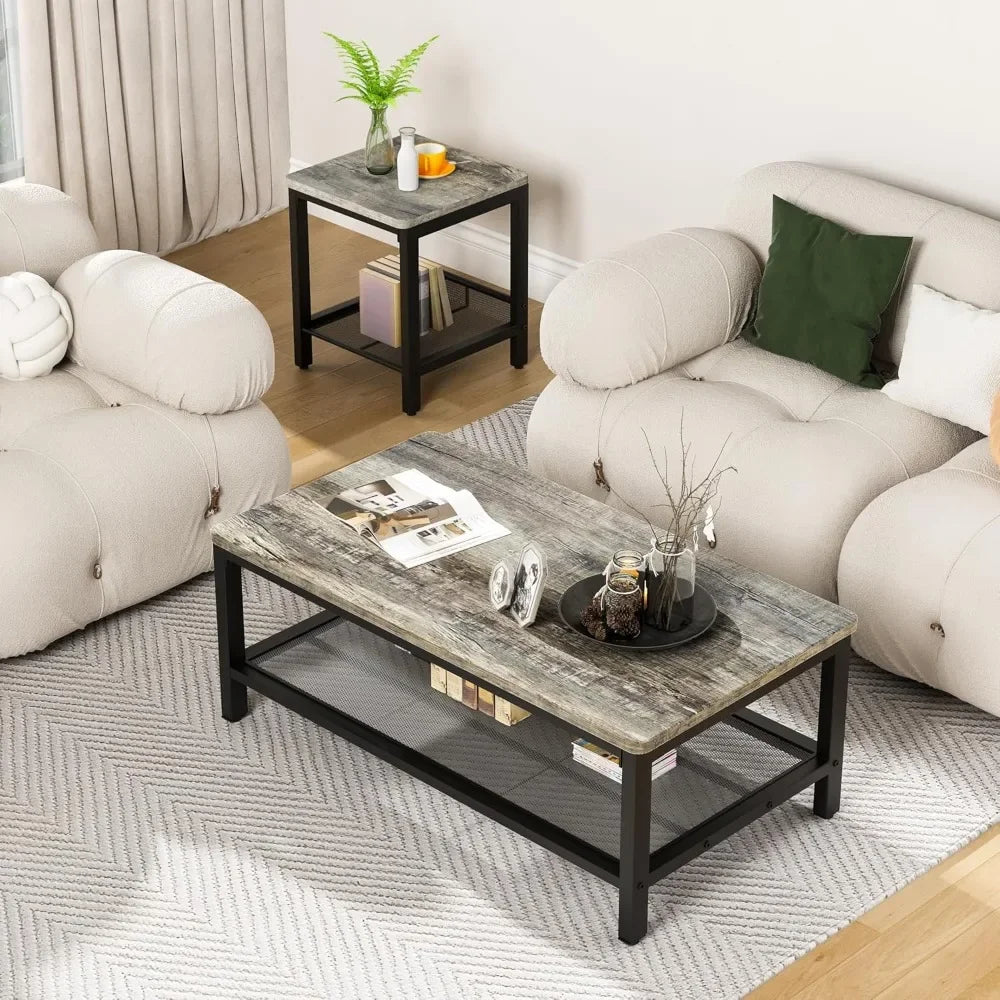 Industrial  3 Pieces Living Room Table Set
