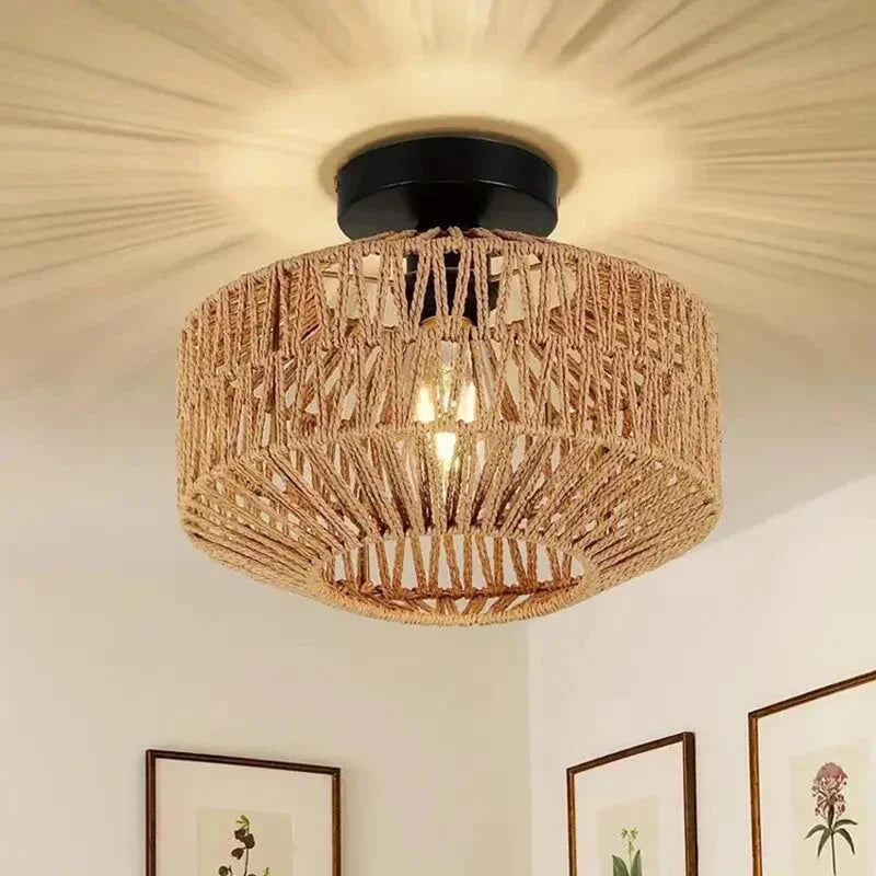 Natural Bamboo Ceiling Chandelier Hanging Lamp