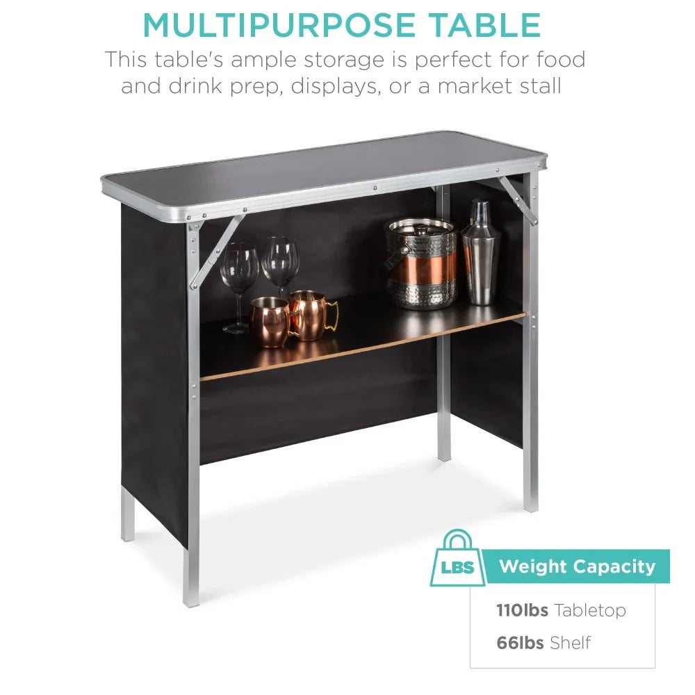 Portable Pop-Up Bar Table for Indoor/Outdoor,