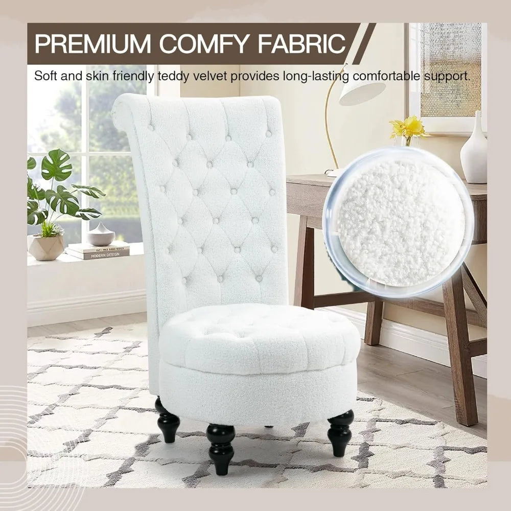 High-back Chair set of 2, Armless Accent Chair
